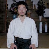 10/2001 - Nicolas Joliot à l'Aiki Dojo d'Iwama (photo: Eric Savalli)