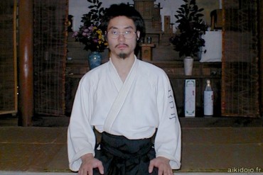 10/2001 - Nicolas Joliot à l'Aiki Dojo d'Iwama (photo: Eric Savalli)