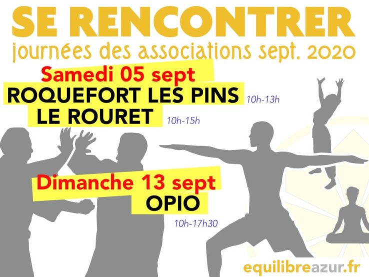 Rentrée 2020 - Infos sur la reprise des cours et forums des associations - Roquefort les pins, le rouret, opio, chateauneuf de Grasse